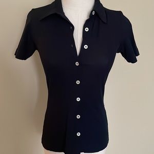 Short Sleeved Button Up Top